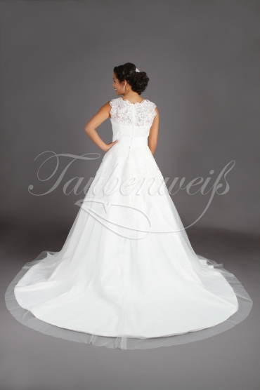 Brautkleid TW0180B - 2 in 1 kurz und lang abnehmbarer Rock Spitze Schleppe 4