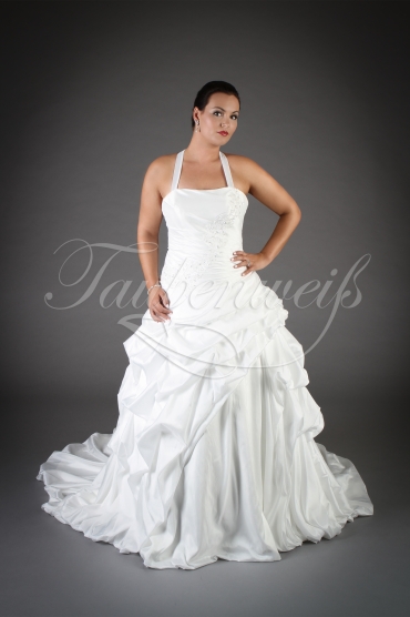 Brautkleid TW0197B - A-Linie Taft Raffungen Spitzenapplikationen Perlen Pailletten