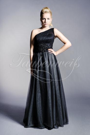Abendkleid TW0005A - Abendkleid schwarz grau ein Träger breites Band modern