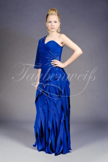 Abendkleid TW0016A - Abendkleid lang royalblau ein Ärmel Strass
