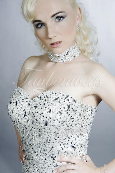 Abendkleid TW0021A - Abendkleid mini bling bling Strass Gllitzer Herzausschnitt 2