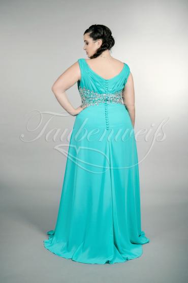 Abendkleid TW0026A - Abendkleid Übergröße Plus XXL Große Größe Chiffon lang aquamarin Strass 3
