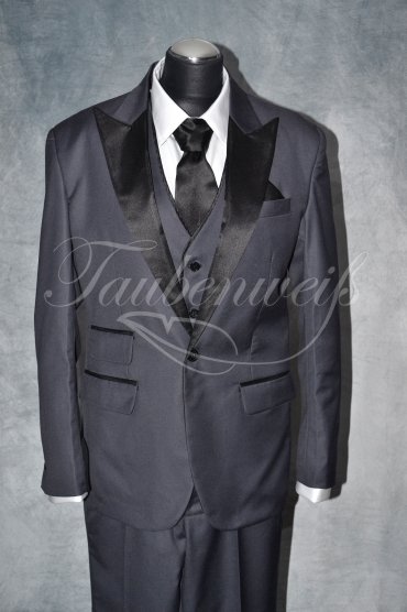 Anzug TW0004AN - Bräutigam dunkelblau einreihig Mischgewebe Wolle Polyester