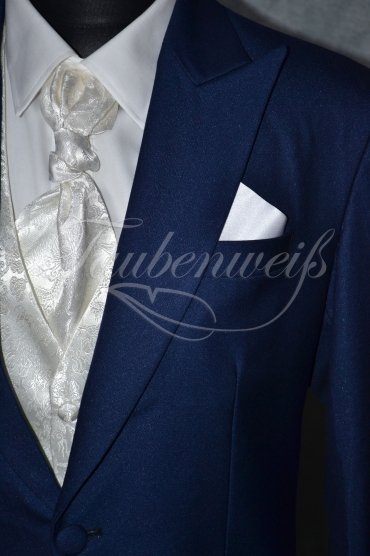 Anzug TW0006AN - Bräutigam Gehrock royalblau elfenbein einreihig Mischgewebe Wolle Polyester 3
