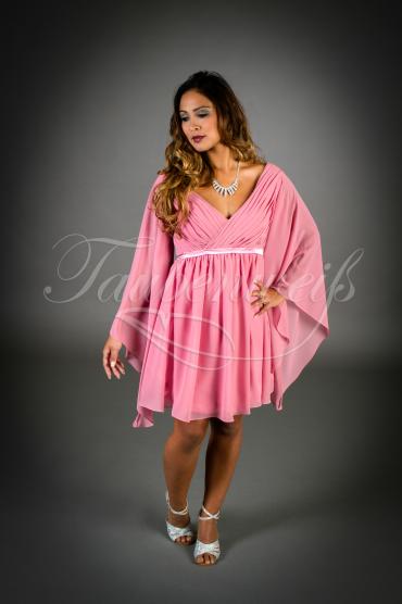 Brautjungfernkleid TWSP04 - Brautjungfernkleid pink Babydoll Langarm Empire Babybauch
