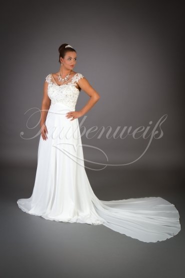 Brautkleid TW0001B - Empire Chiffon abnehmbare Schleppe Umstandsbrautkleid