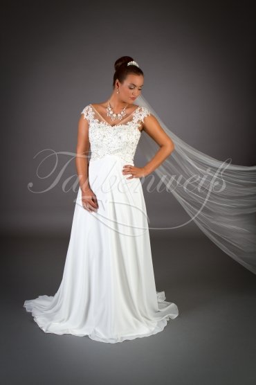 Brautkleid TW0007B - Empire Chiffon Spitze Perlen Tattoospitze Umstandsbrautkleid