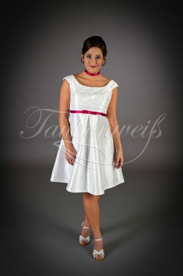 Brautkleid TW0031B - Empire kurz Umstandsbrautkleid farbiges Band