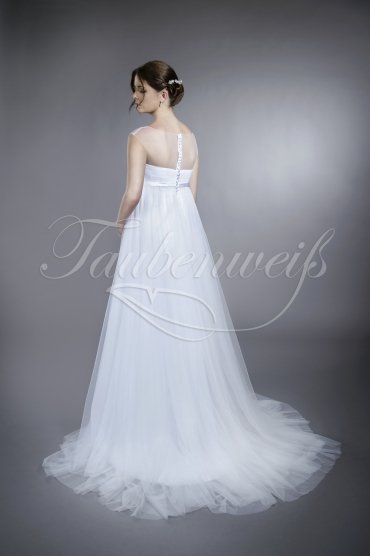 Brautkleid TW0061B - Empire Umstandsbrautkleid Schwangere Tüll Perlen 3
