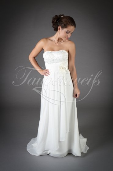 Brautkleid TW0066B - Empire Umstandsbrautkleid Chiffon Spitze Strandhochzeit