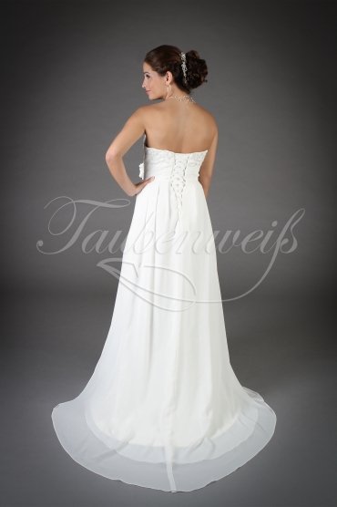 Brautkleid TW0066B - Empire Umstandsbrautkleid Chiffon Spitze Strandhochzeit 3