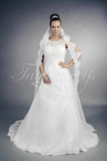 Brautkleid TW0092B - A-Linie Organza Spitze Perlen Cap-Träger dezent schlicht