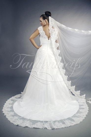 Brautkleid TW0092B - A-Linie Organza Spitze Perlen Cap-Träger dezent schlicht 3