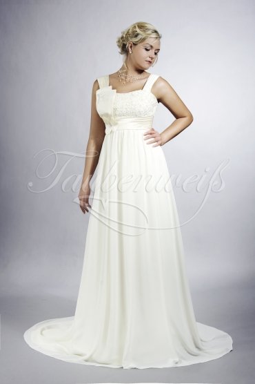 Brautkleid TW0093B - Empire Umstandsbrautkleid Schwangere Chiffon Spitze Schleife