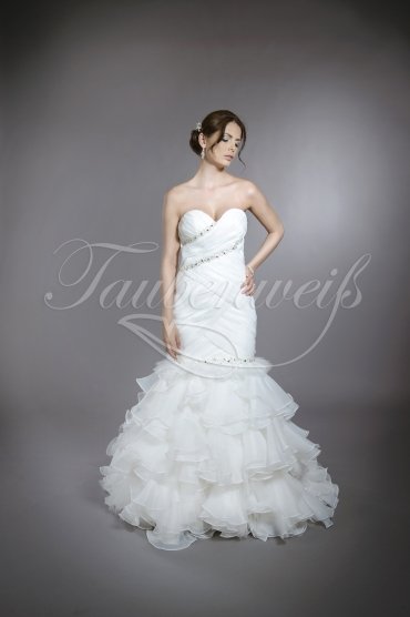 Brautkleid TW0094B - Meerjungfrau Organza Tüll Strass Herzausschnitt