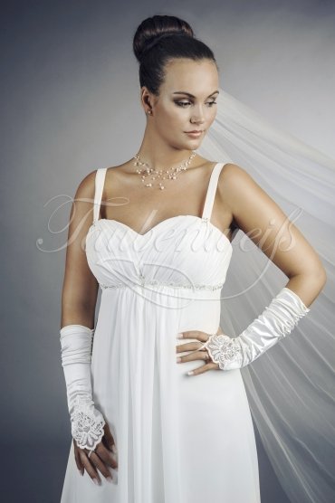 Brautkleid TW0121B - Empire Umstandsbrautkleid Schwangere Chiffon Perlen Träger 2