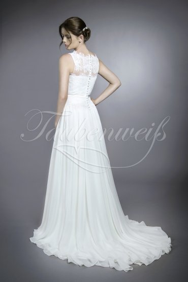 Brautkleid TW0150B - Chiffon Spitze Satinband Schleife Schleppe Knöpfe romantisch 3