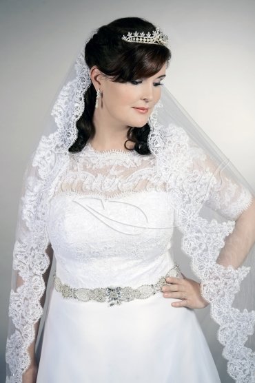 Brautkleid TW0169B - Übergröße Plus XXL Große Größe Spitze Organza Strass A-Linie 2