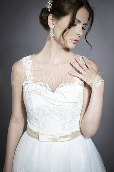 Brautkleid TW0176B - 2 in 1 abnehmbarer Rock Tattoo-Spitze farbiges Band 2