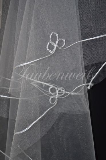 Brautschleier S0002 - Brautschleier aus Tüll mit Verzierung ohne Kamm 2