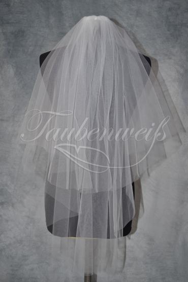 Brautschleier S0003 - Brautschleier aus weichem Tüll zweilagig mit Kamm