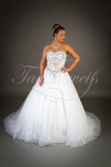 Brautkleid TW0034B - Prinzessin Strass Glitzer Tüll Spitze Schleppe voluminös