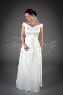 Brautkleid TW0053B - A-Linie schmal schlichte Applikationen Carmen-Ausschnitt