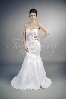 Brautkleid TW0190B - durchsichtig transparent Spitze Blumen Perlen sexy